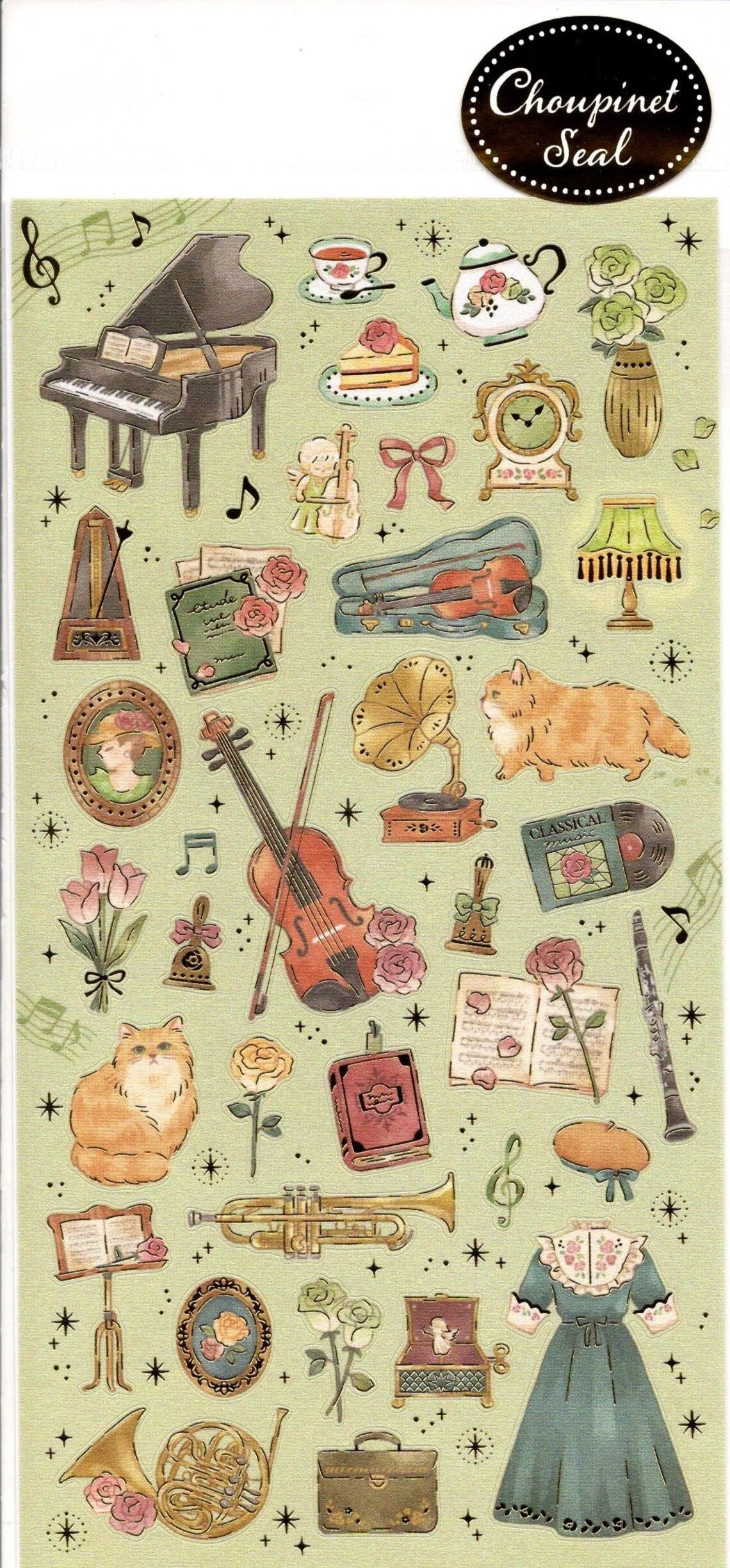 Classical Music | Green 'Choupinet Seal' Sticker Sheet