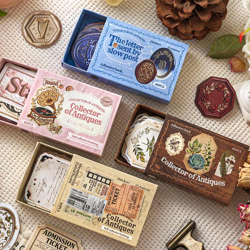 'Collector of Antiques' Matchbox Flake Stickers