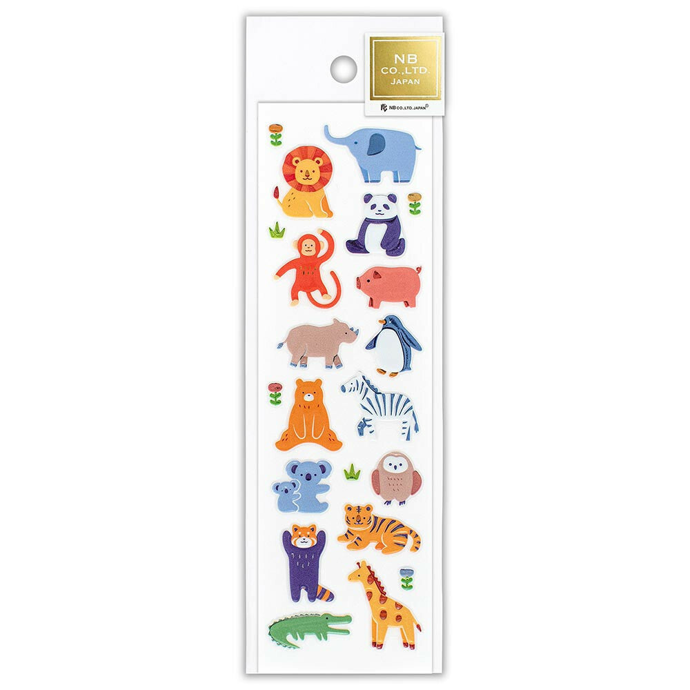 Colourful Animals 3D Raised Embossed Stickers Sheet
