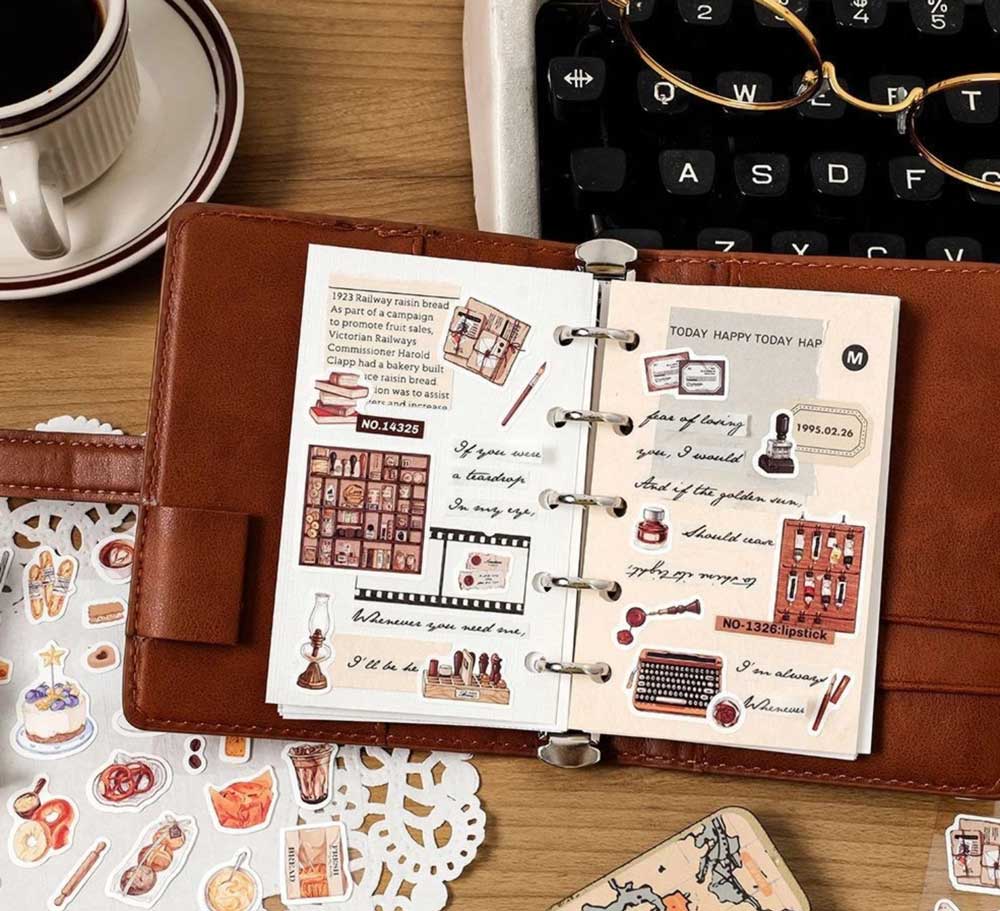 Stamp Books Wax Seal Vintage Stationery 'Deco Sticker Time Collection' Stickers Sheet