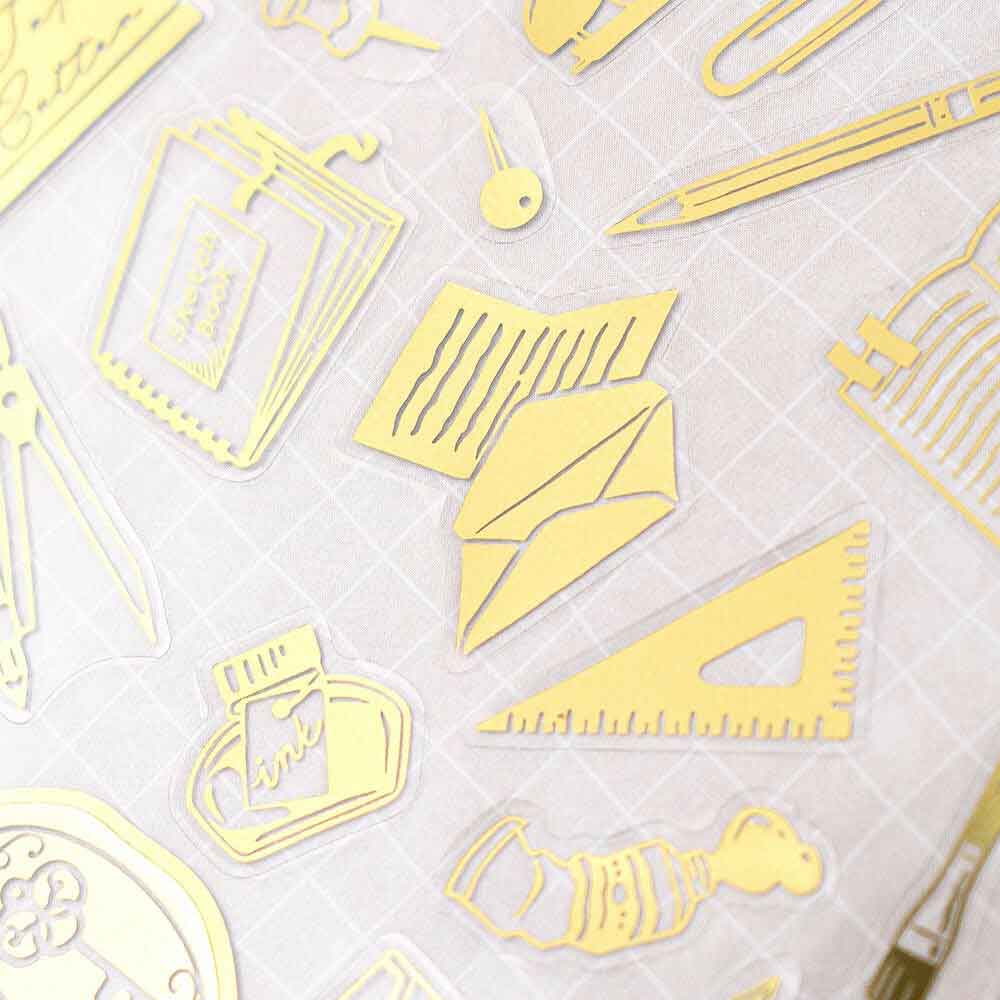 Everyday Stationery Gold Foil Stamping Stickers Sheet