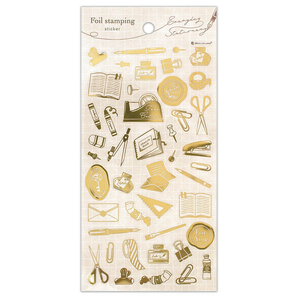 Everyday Stationery Gold Foil Stamping Stickers Sheet