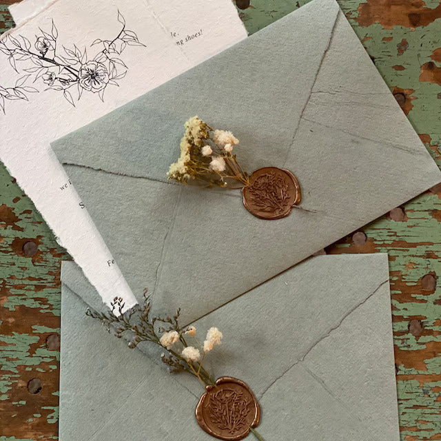 Fiona Ariva Wild flower Wax Seal Wedding Invitation Envelope