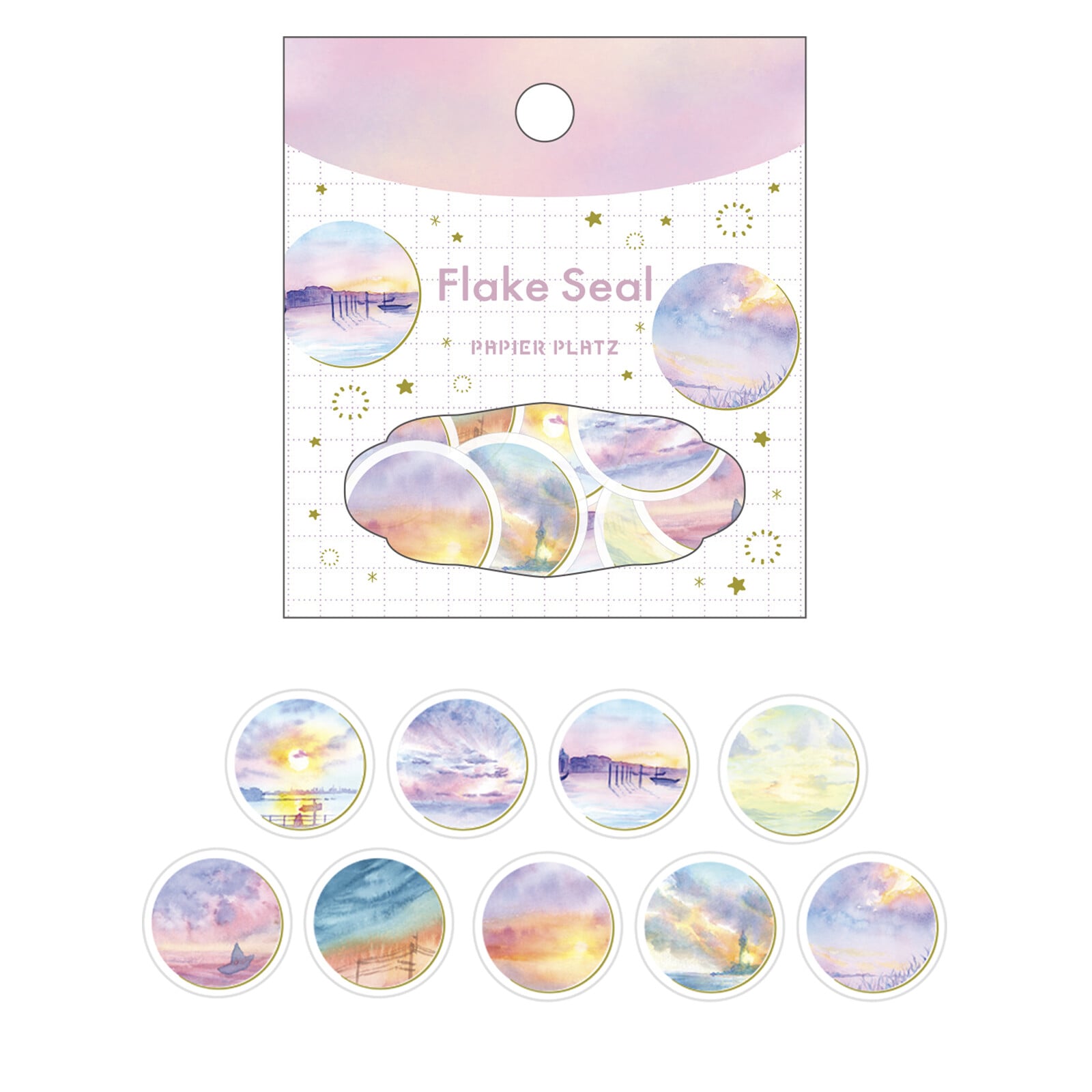 Pastel Skies Landscapes | Flake Stickers | Papier Platz