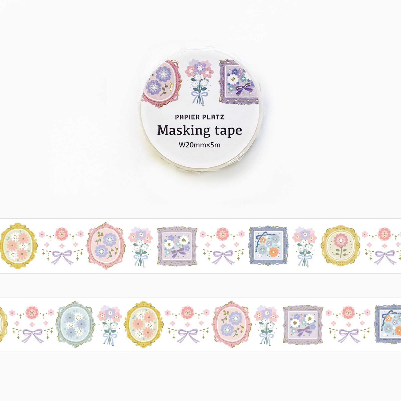Bows Lacy Frames Pastel Flowers | Washi Tape | Papier Platz