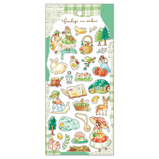 forest mushrooms whimsical stickers sheet