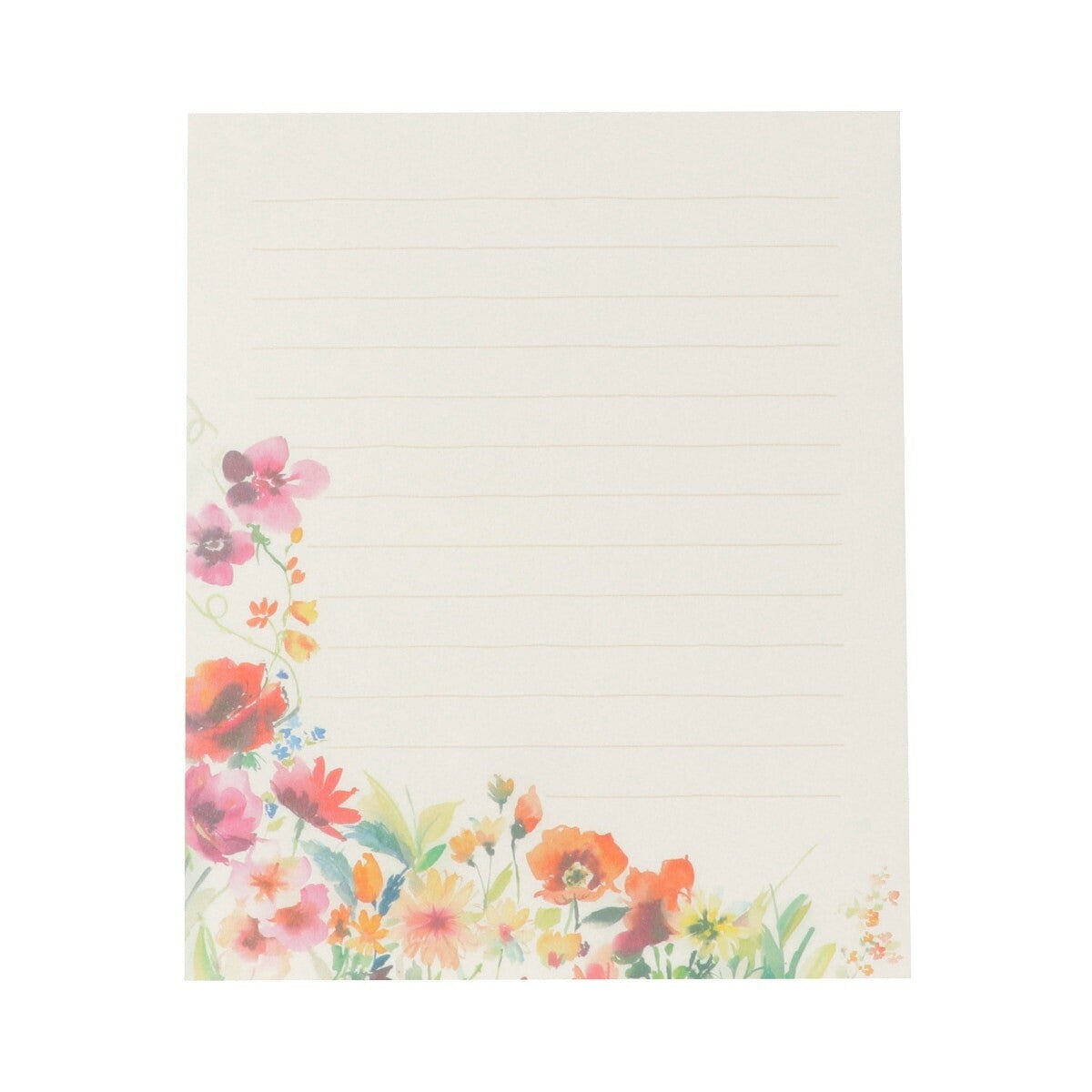 Garden In Bloom Watercolour Flowers Letter Writing Paper Pad
