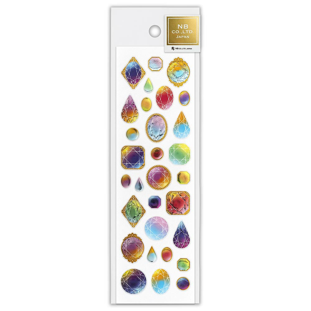 Gemstones 3D Raised Embossed Stickers Sheet
