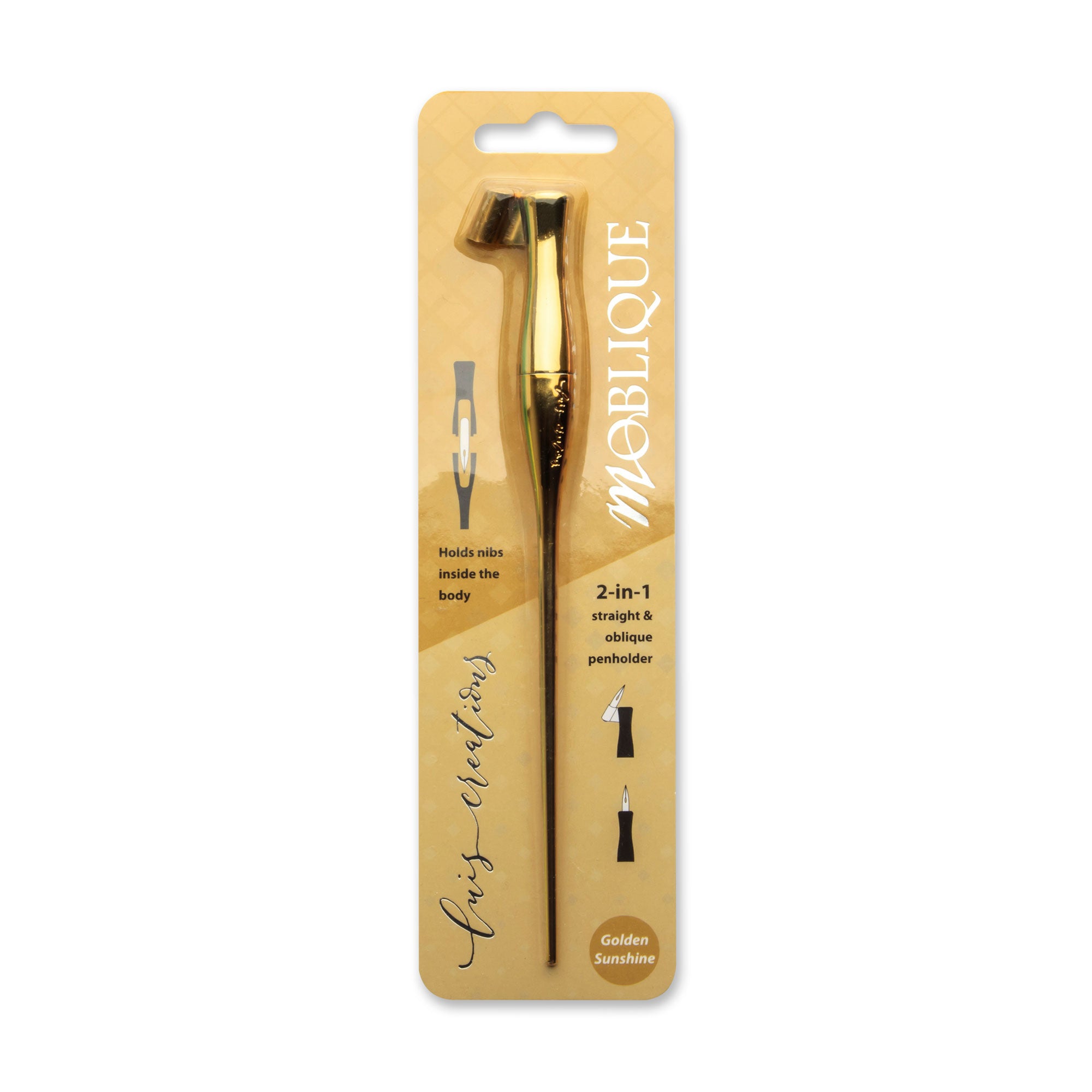 Moblique Gold Calligraphy 2-in-1 Oblique Penholder Luis Creations Golden Sunshine