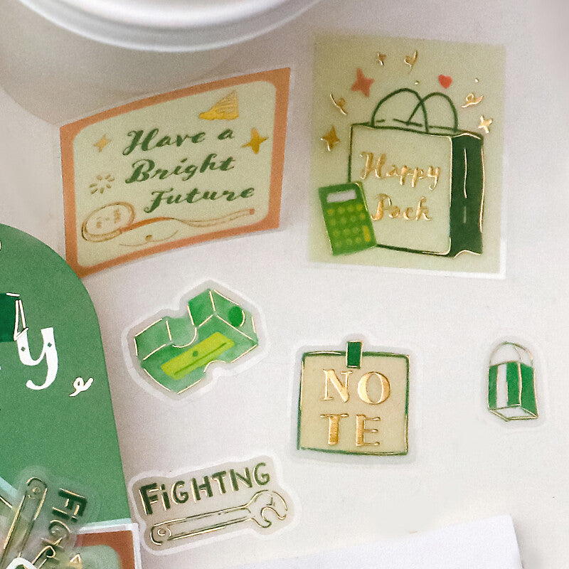 Green Stationery | Holiday Store Tour | Planner Flake Stickers | BGM