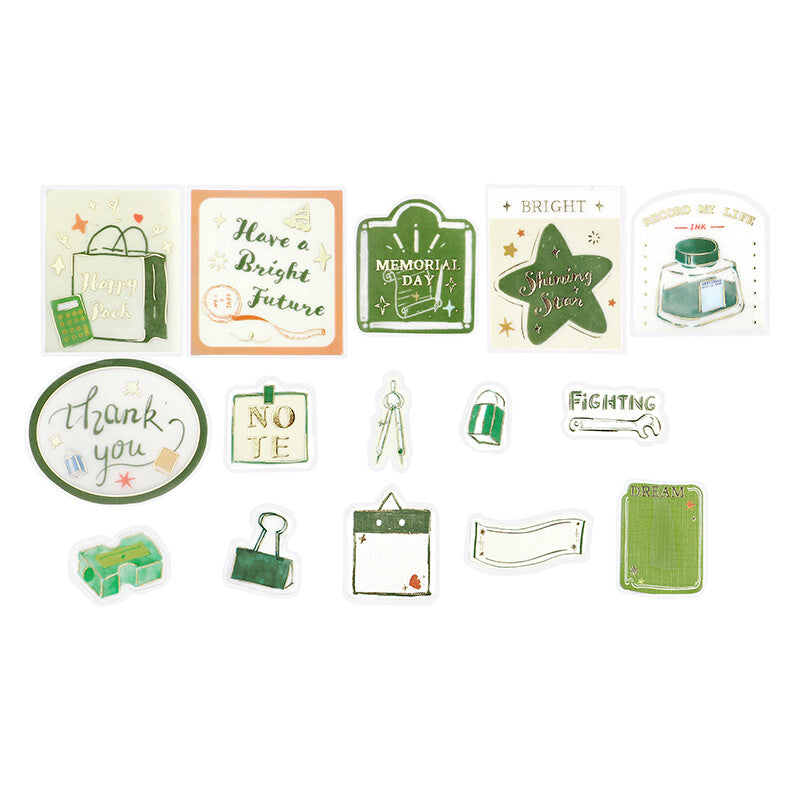 Green Stationery | Holiday Store Tour | Planner Flake Stickers | BGM