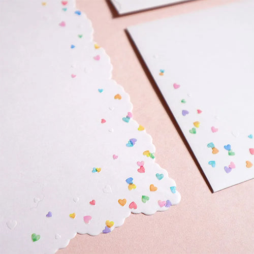 Heart Shower Coleur Claire Arabesque Letter Writing Set