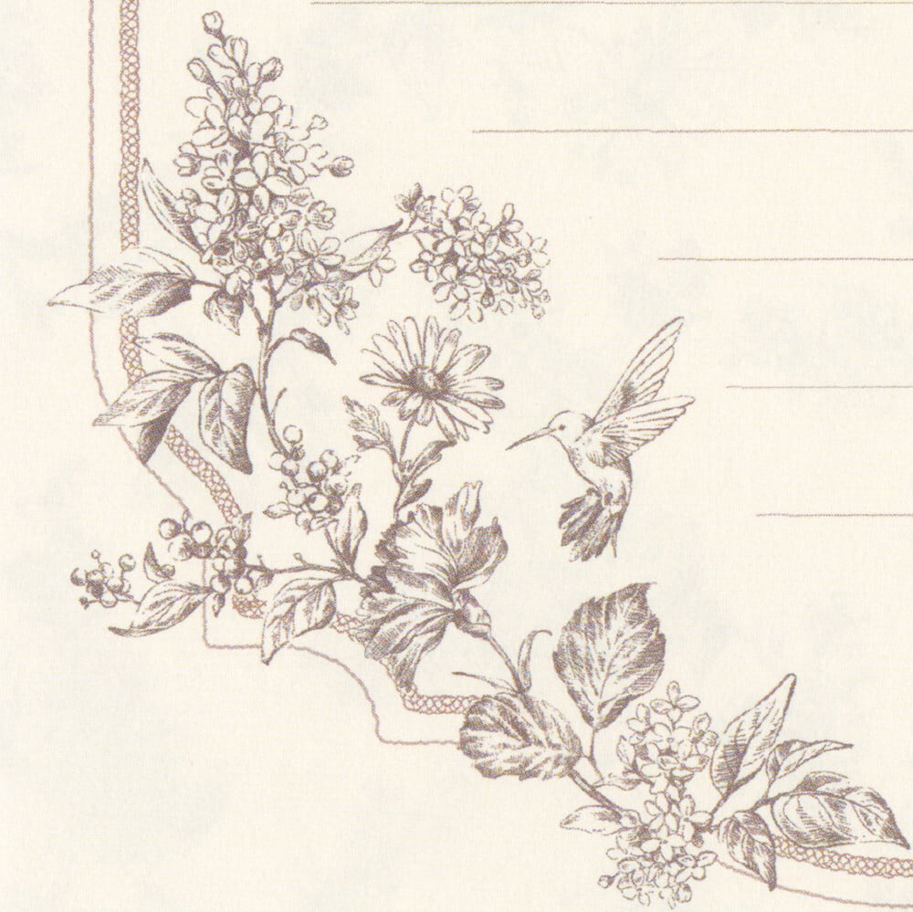 Hummingbird Classic Elegance 'Prier Toiles Et Scenes' Letter Writing Pad