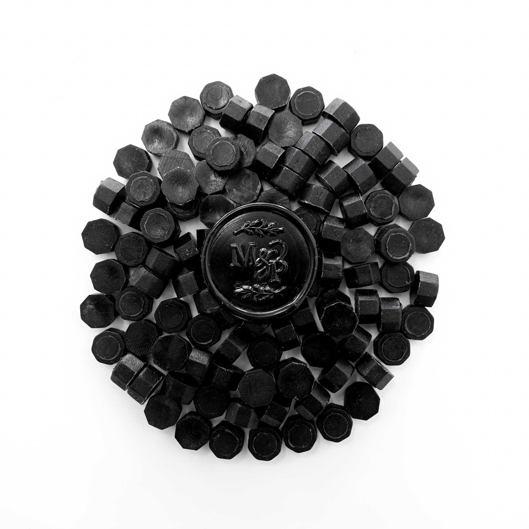 Black Sealing Wax Beads Black Octagonal Wax Seal Beads For - Temu