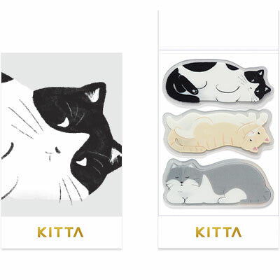 KITTA Relaxing Cats | Clear washi stickers