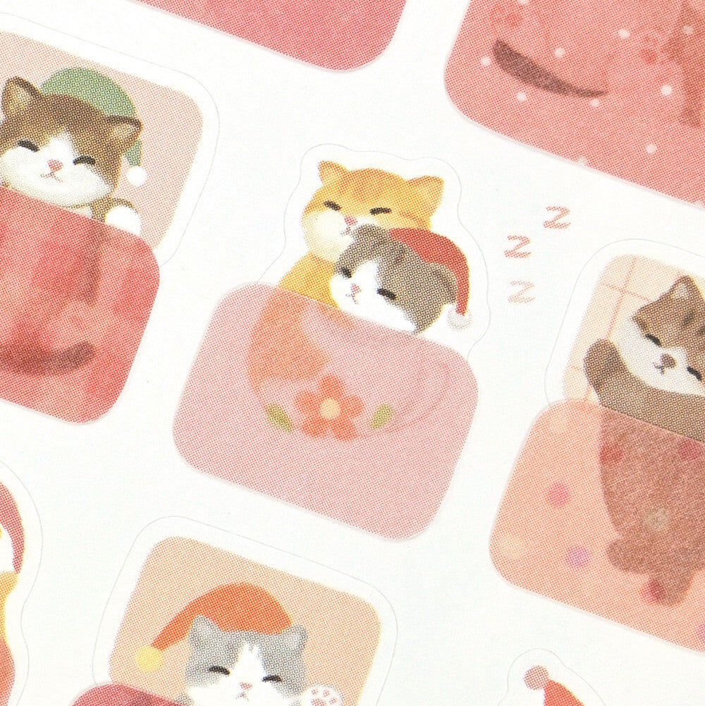 Kittens 'Mattari Animals' Mellow Night Stickers Sheet