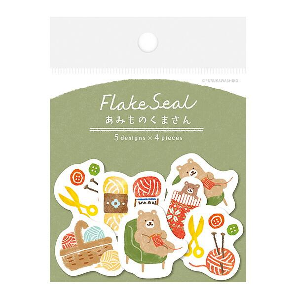 Knitting Bears Yarn Balls Flake Stickers Furukawashiko