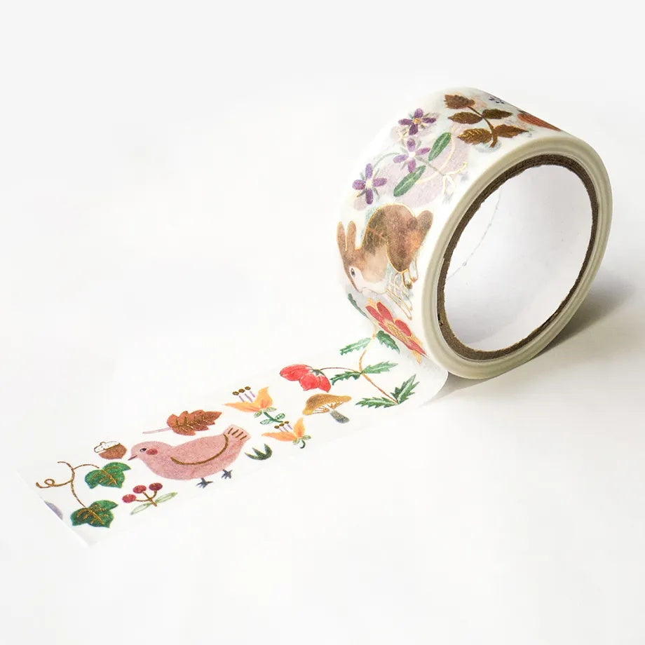Kusamura Rabbit Squirrel Bird Autumn 'Aiko Fukawa' Washi Tape