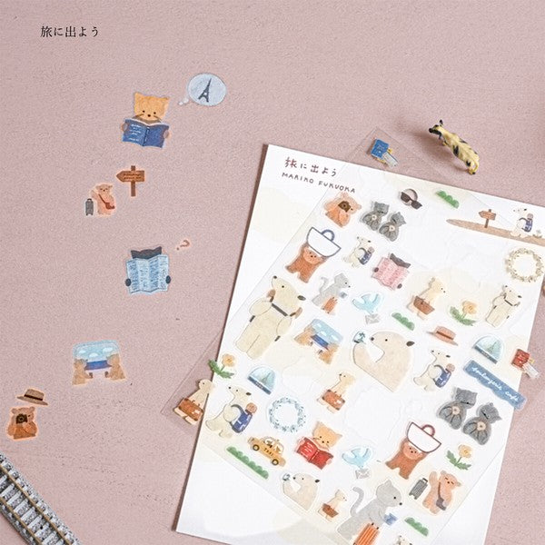 Let's go on a trip 'Mariko Fukuoka' Cozyca Stickers Sheet