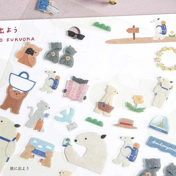 Let's go on a trip 'Mariko Fukuoka' Cozyca Stickers Sheet