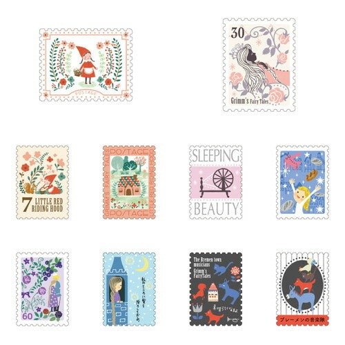 Little Red Riding Hood Grimm's Fairy Tales 2 Kirapika matchbox flake stickers | Shinzi Katoh