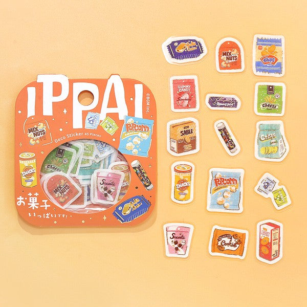 Lots of Snacks Ippai Planner Flake Stickers BGM