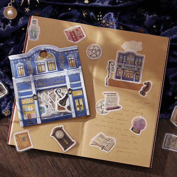 Magic Antiquarian Bookstore | 'Shopping Arcade' Series | Planner Flake Stickers | BGM