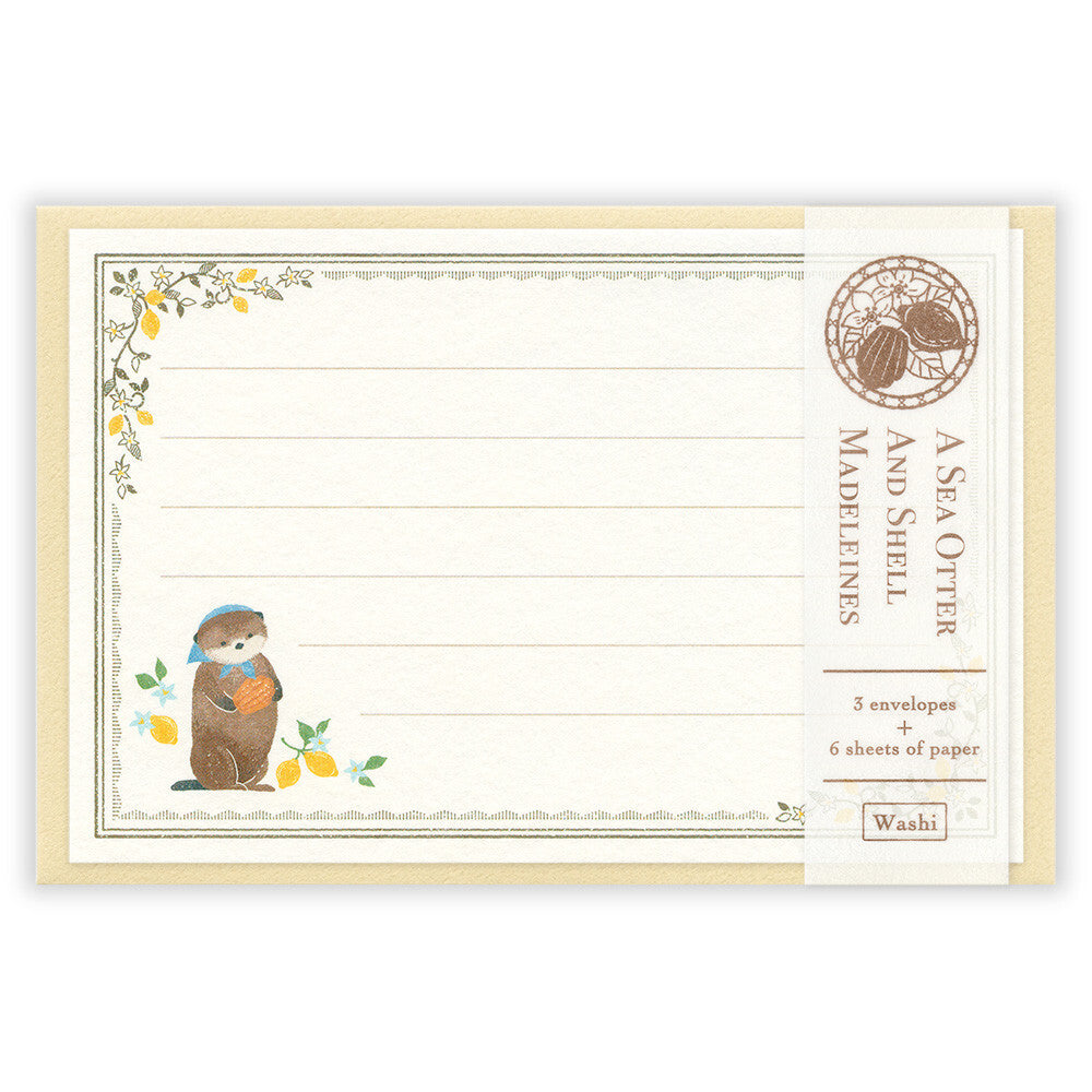 Mini Letter Writing Set | A Sea Otter And Shell Madeleines 'Ressa'