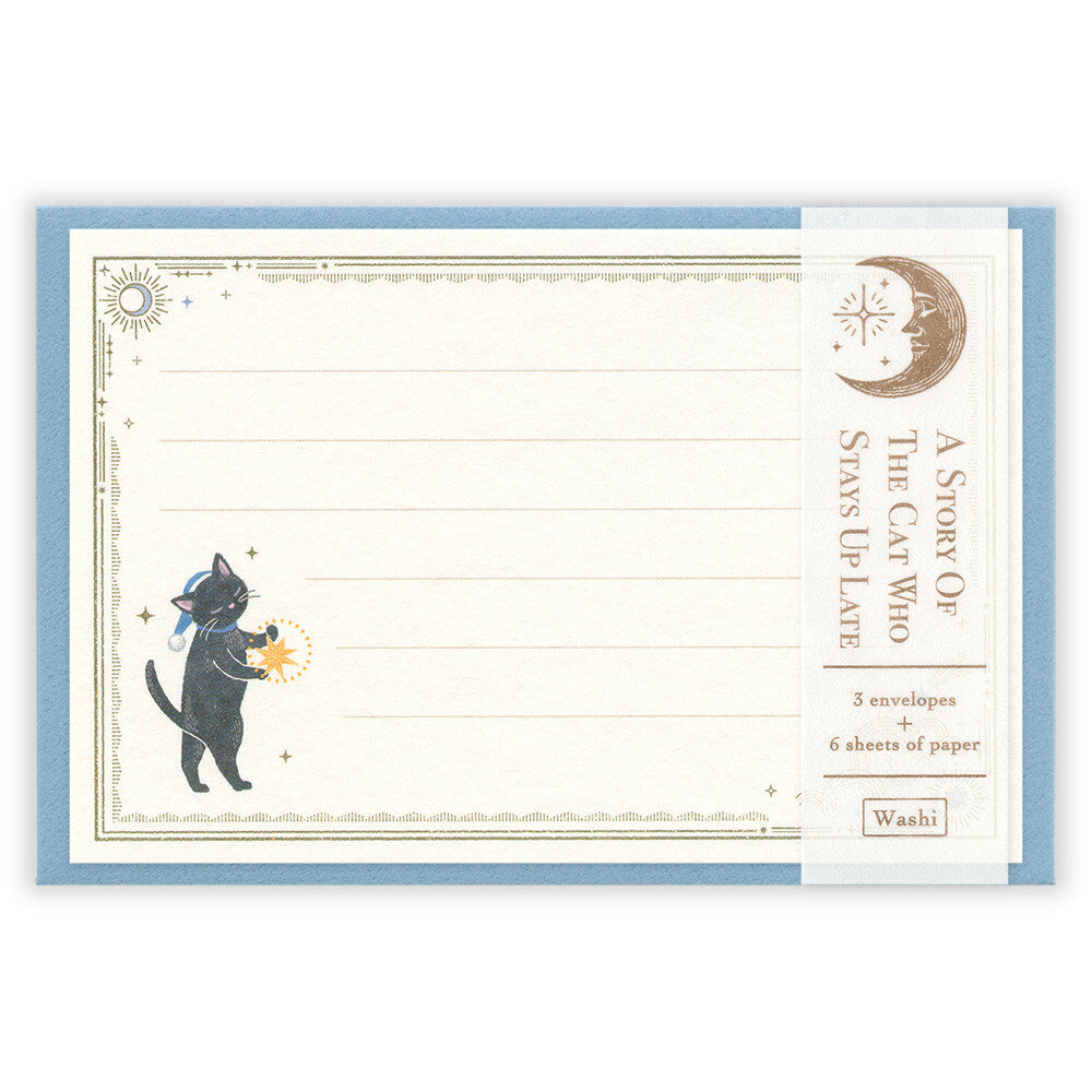 Mini Letter Writing Set | A Story Of The Cat Who Stays Up Late 'Ressa'