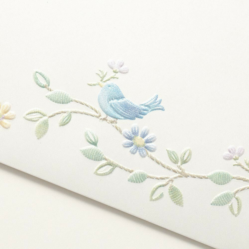 Envelopes (4-pack) Morning Birds 'Prier Broderie' Pearlescent Embossed