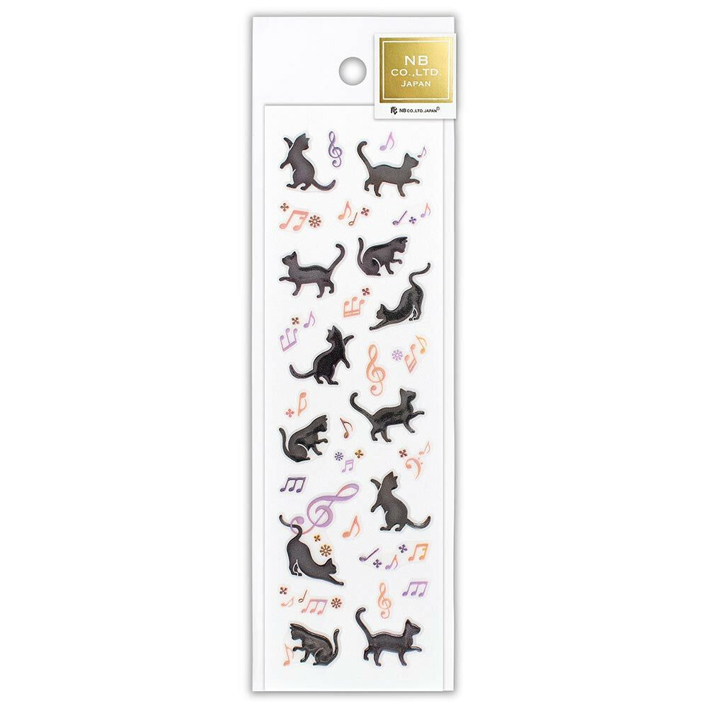 Musical Cats 3D Raised Embossed Stickers Sheet