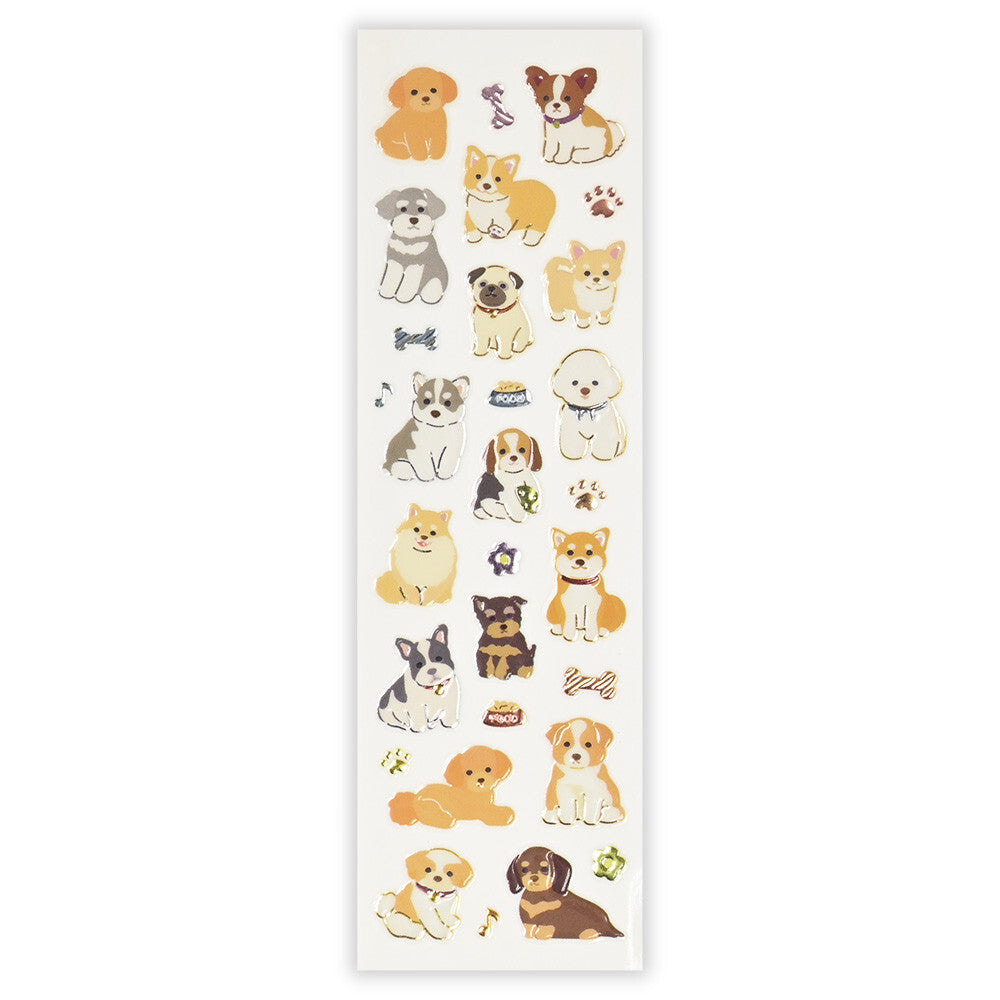 Musical Dogs 3D Raised Embossed Stickers Sheet
