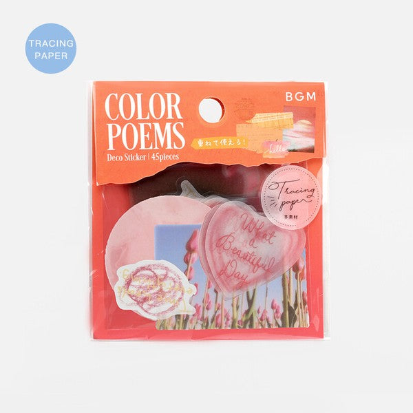 Orange Color Poems | Planner Flake Stickers | BGM