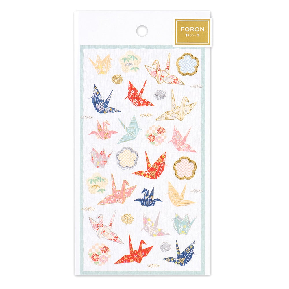 Origami Crane Japanese Decorative Stickers Sheet