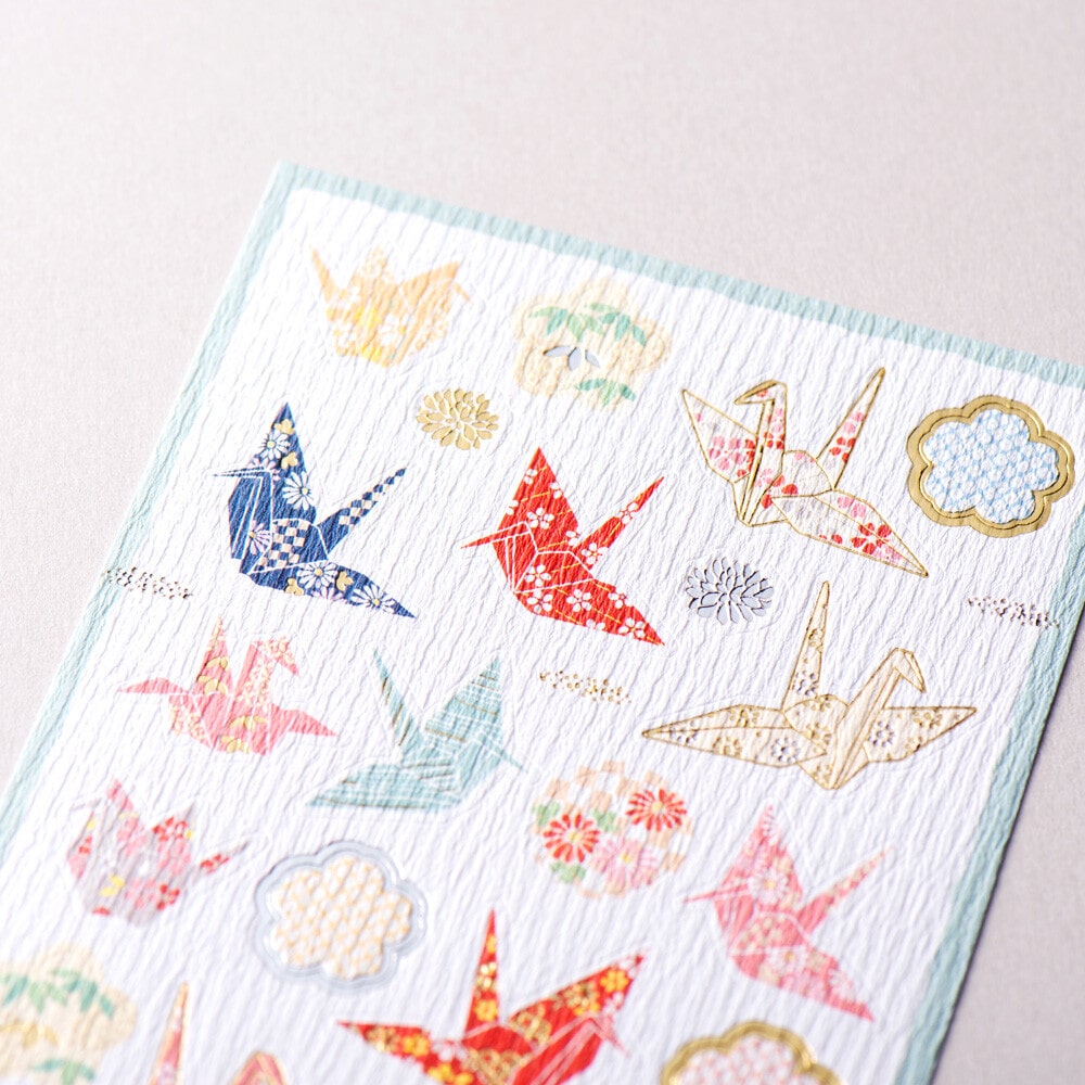 Origami Crane Japanese Decorative Stickers Sheet