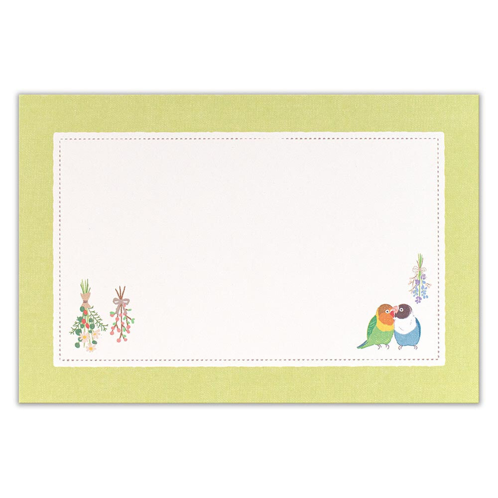 Parakeet Budgie Birds Green Saezuri Letter Writing Set