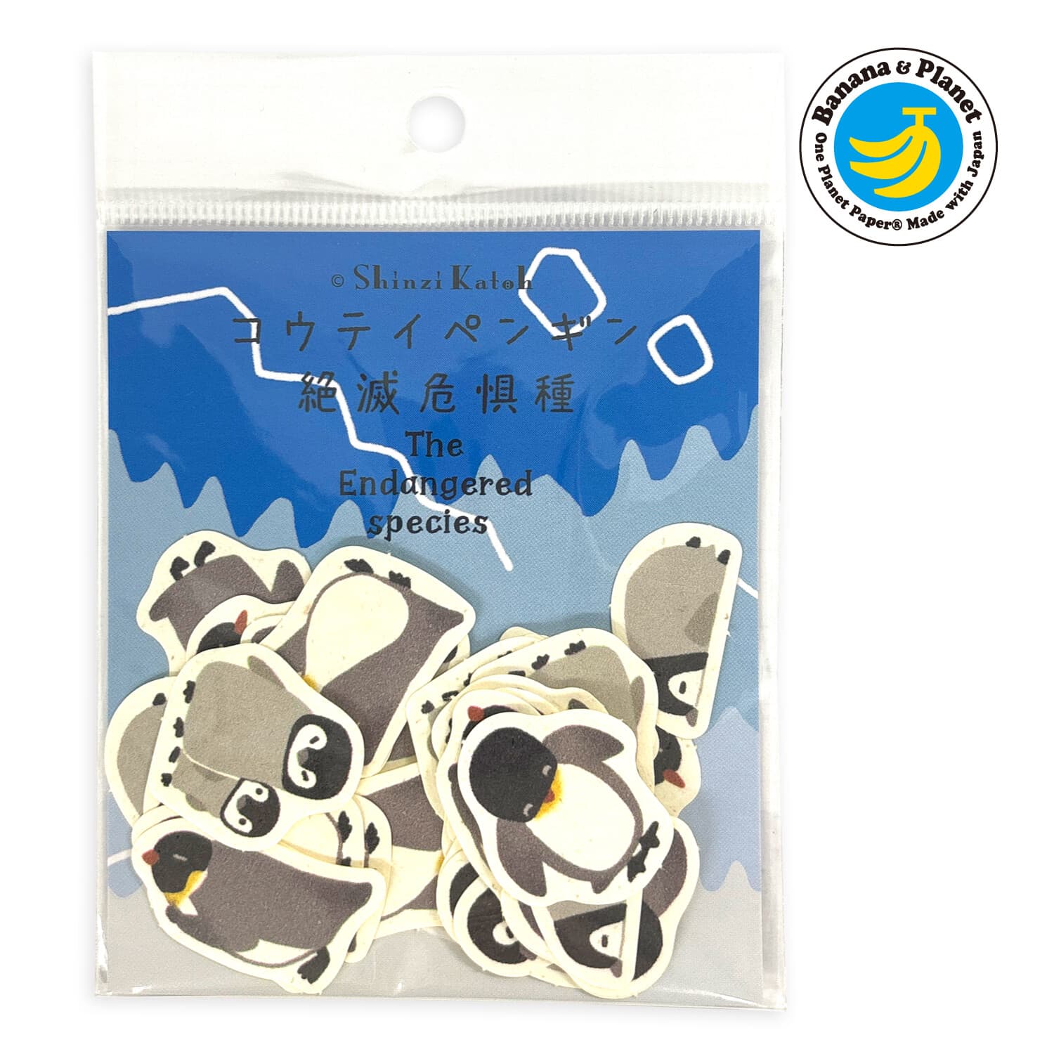 Penguins Banana Paper Flake Stickers Shinzi Katoh