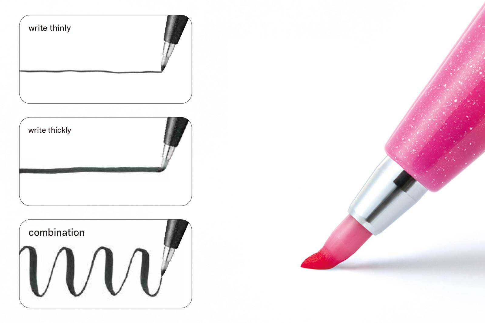 Pentel Fude Touch Sign Brush Pens 24 pack Set Assorted Colours