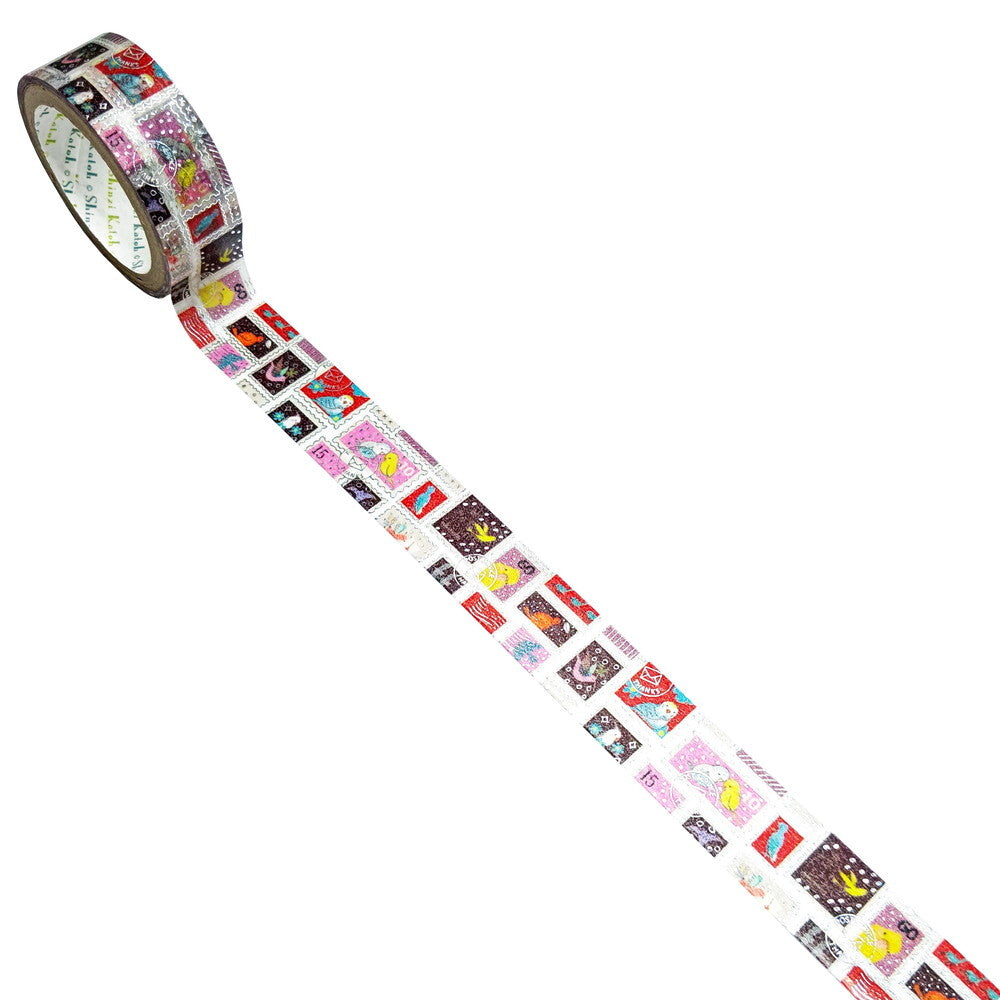 Postage Stamp Birds Kirapika Washi Tape Shinzi Katoh