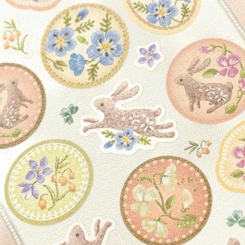Rabbit 'Lucky Charm Fleurs et Chance' Stickers Sheet