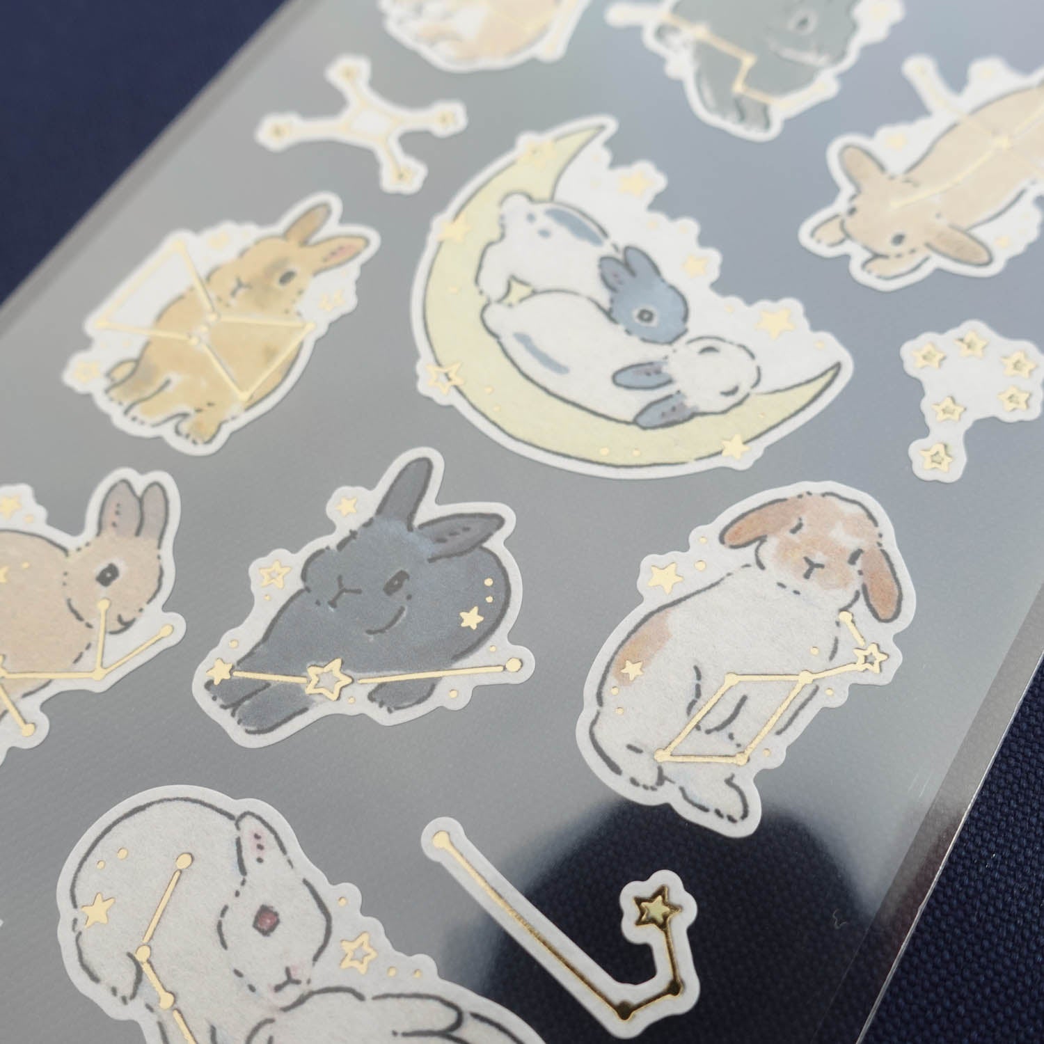 Rabbit & Starry Sky Constellation | Shinako Moriyama | Stickers Sheet