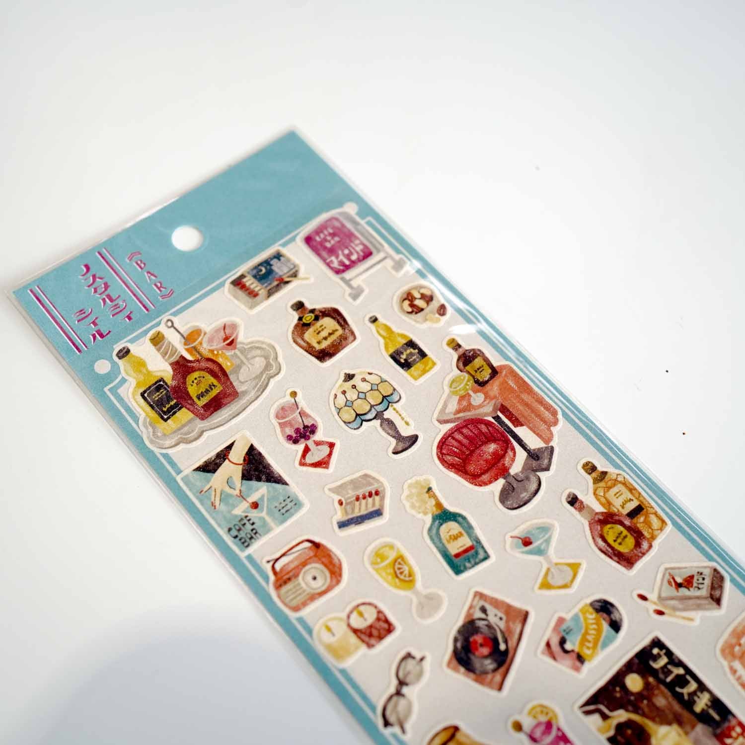 Retro Bar Cocktails Nostalgic Stickers Sheet
