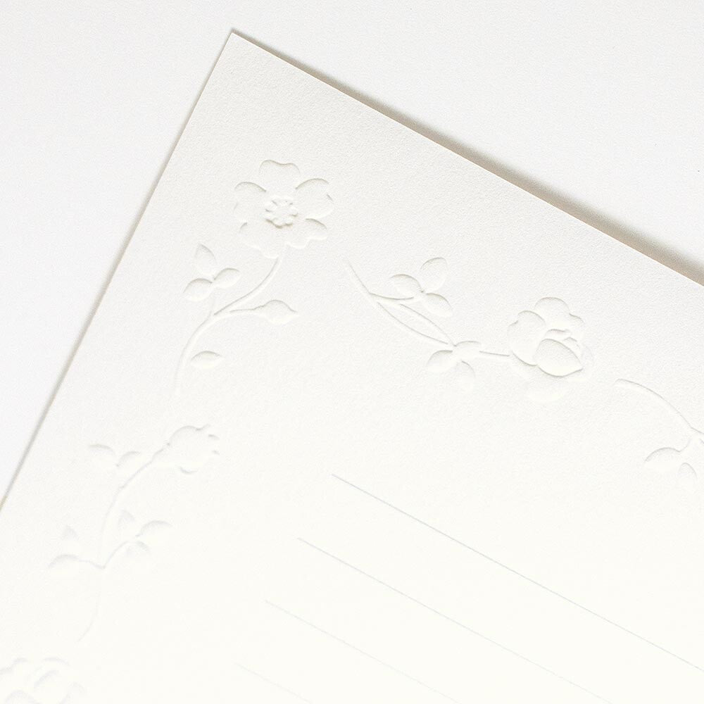 Roses Flowers 'Grace' Embossed Luxurious Letter Writing Pad
