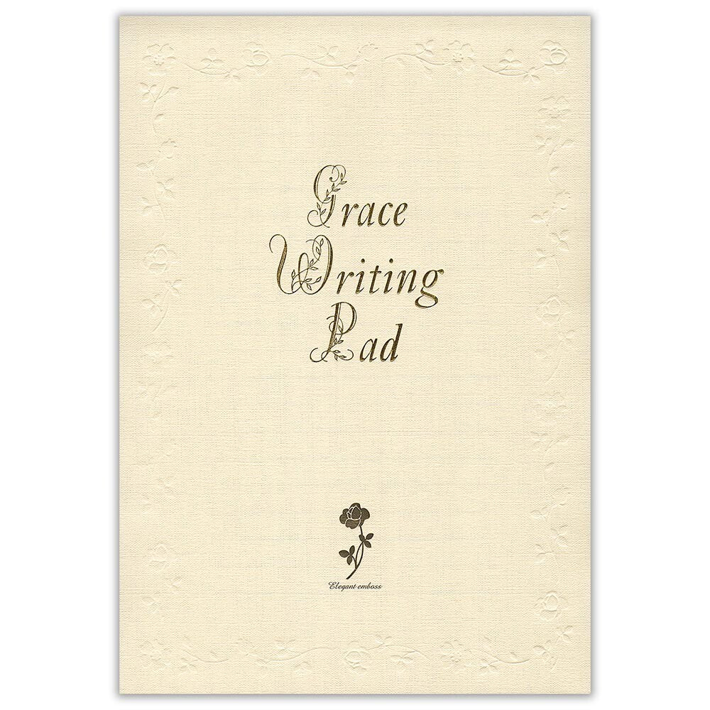 Roses Flowers 'Grace' Embossed Luxurious Letter Writing Pad