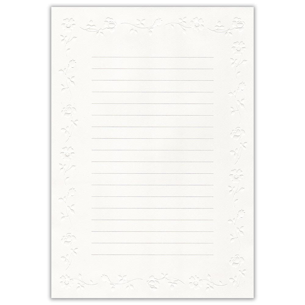Roses Flowers 'Grace' Embossed Luxurious Letter Writing Pad