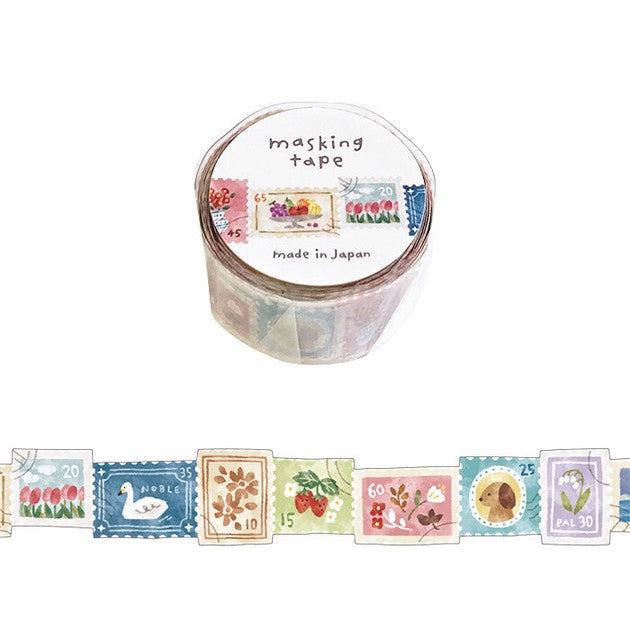 Row Of Stamps Edgeless Die-Cut Washi Tape Mind Wave