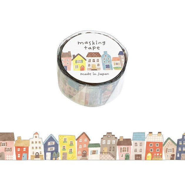 Row Of Houses | Edgeless Die-Cut Clear Washi Tape | Mind Wave