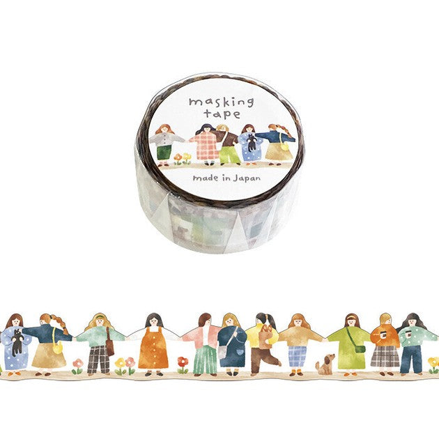 Row Of Women | Edgeless Die-Cut Washi Tape | Mind Wave