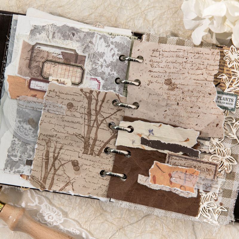 Rustic Tones Assorted Paper Textures 'The Lost Letter' 50 sheets Craft Paper Pack
