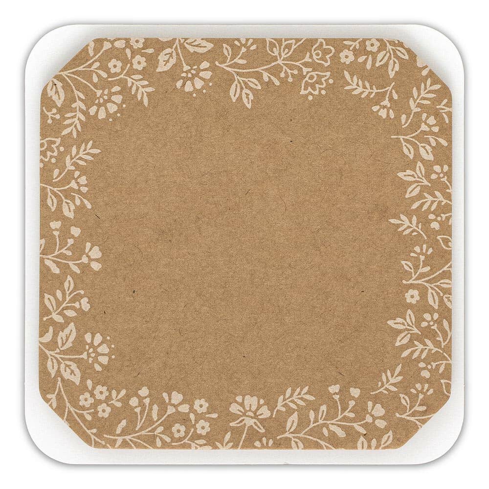 Floral Border Kraft Paper Sticky Notes | 'Utatane' Series